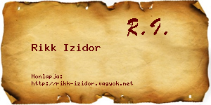Rikk Izidor névjegykártya